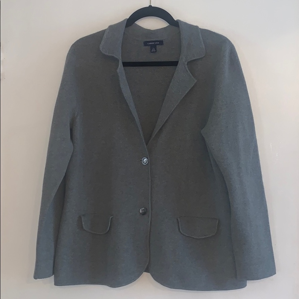 Land’s End Grey Sweater Coat/Blazer Size L